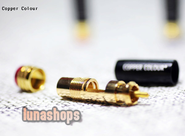 Copper Colour CC LightScribe RCA-2 Male Audio DIY Adapter for 1 pair