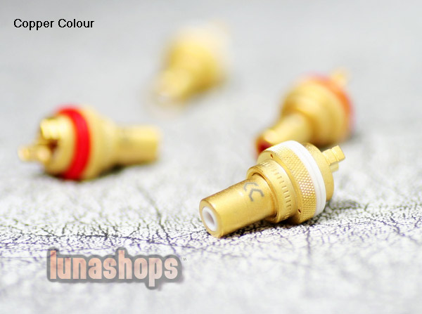 Copper Colour CC RCA Female Audio DIY Solder Adapter for 1pcs Red copper or gold