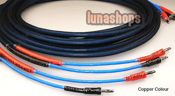 2.5m Copper Colour CC Whisper SE Special Banana Plug Speaker Cable 5.5 Square