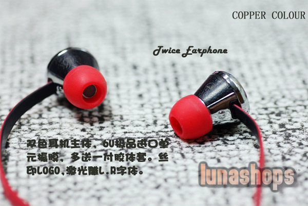 Copper Colour CC Twice Stereo in ear earphone Headset 