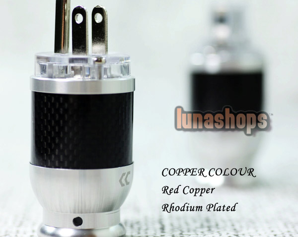 Copper Colour CC US Red Copper Carbon shell + rhodium Plated -126 Power Plug kits