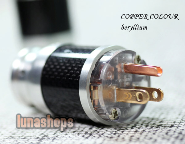 Copper Colour CC US Red Copper Carbon shell + beryllium alloy Plated Power Plug kits