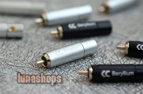 Copper Colour CC Silver + Black beryllium alloy RCA DIY adapter For 1 pair