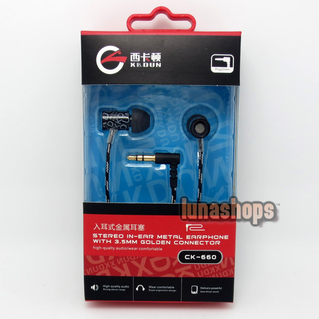 XKDUN CK-660 In-ear Stereo Metal Earphone Headset For 2ds 3ds PSV