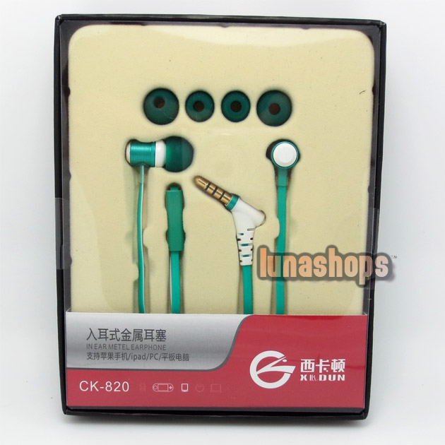 XKDUN CK-820 In-ear Stereo + Microphone Earphone Headset For Iphone Ipad PC Tablet