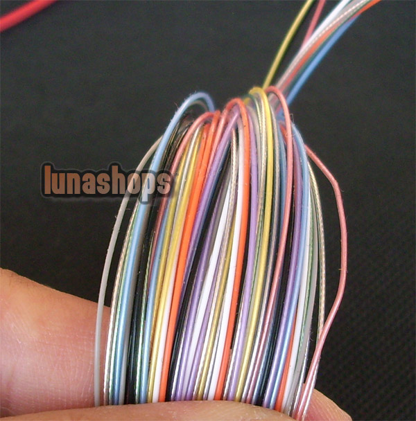 100cm Acrolink Multicolor Silver Plated OCC Signal   Wire Cable 7Pins × 0.1mm For DIY
