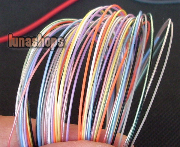100cm Acrolink Multicolor Silver Plated OCC Signal   Wire Cable 7Pins × 0.1mm For DIY