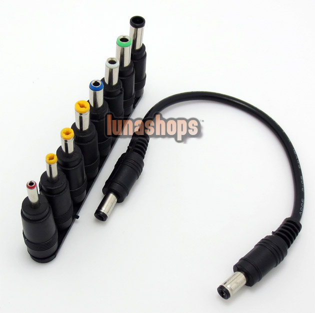 8 in 1 Kits To 5.5mm*2.1mm Power Charger Adapter Cable For Dell Hp Acer laptop