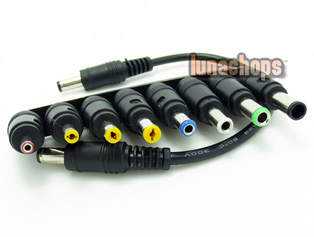 8 in 1 Kits To 5.5mm*2.1mm Power Charger Adapter Cable For Dell Hp Acer laptop
