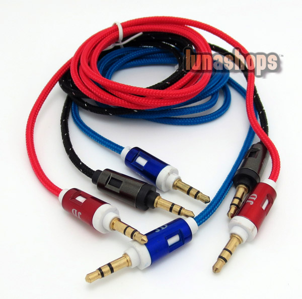 3 Color for choosing 3.5mm male to Male Audio Cable 100cm long Monster Net Version JD14