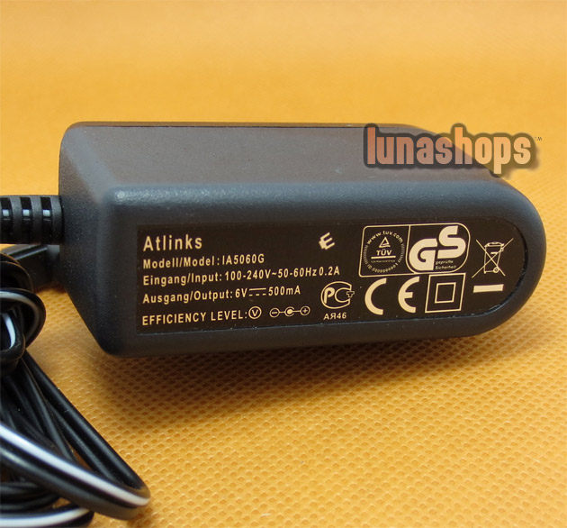 6V DC 0.5A 500mA AC Adapter 3.5mm × 1.3mm Home Wall Charger Power Supply Cord  
