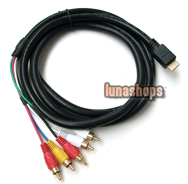 USD$11.00 - HDMI to 5 RCA Audio AV Cable Converter 1080p GOLD - lunashops  online shop