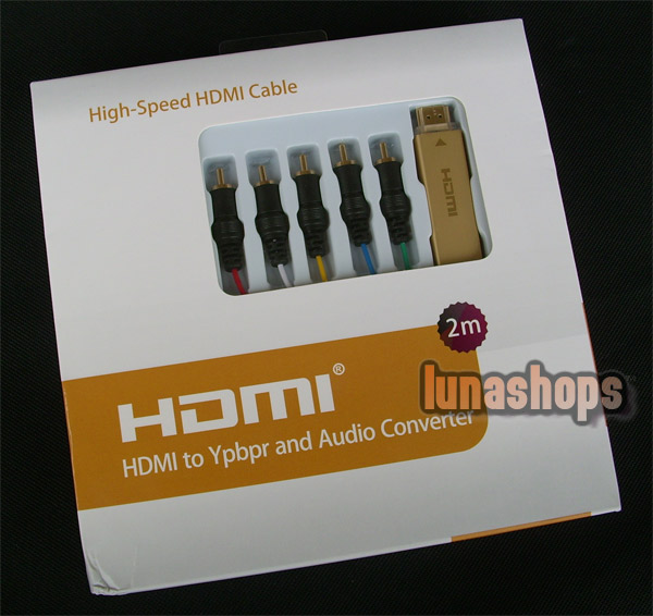 HDMI Male To 5 RCA Component AV YPbPr YCbCr Converter Cable Adapter Box With Chip
