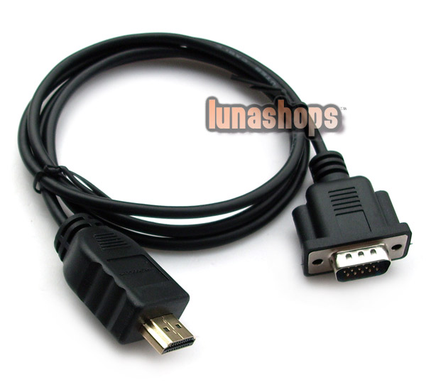 HDMI Male To VGA D-SUB 15 pins Male Video AV Adapter Cable For HDTV set-top box