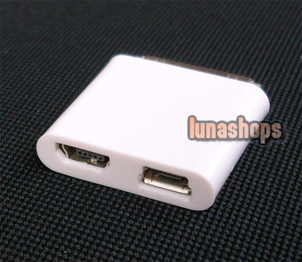 iPad Male To Micro + Mini USB Female 30 Pin Adapter Connector For Apple iPhone iPod Touch 