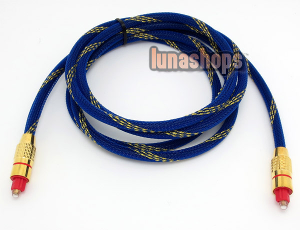 2m PURE Optical TOS Link Digital Cable GOLD Lead AP-link Blue Gold Net