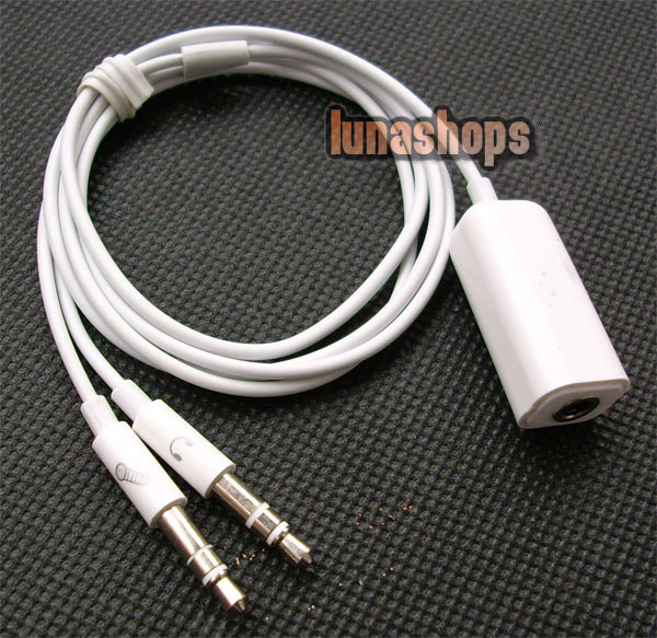 3.5mm Mic Stereo Audio Y Splitter 1 4 pole Female to 2 Male Adapter Cable