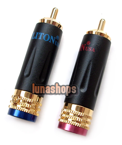 LITON RCA LT-061 Male Plug Golden Plated solder type Adapter For DIY