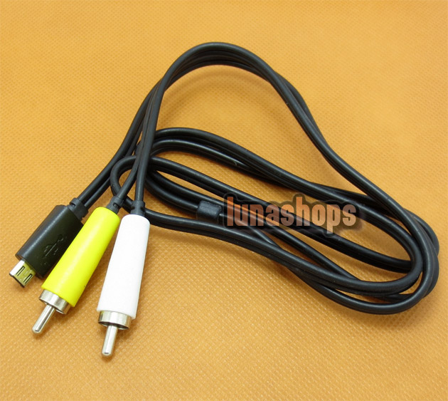 Micro USB Male To 2 RCA AV Audio Video Cable For Samsung Moblilephone