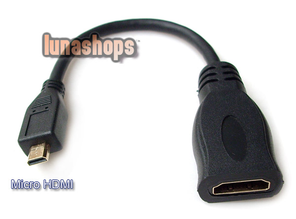 Micro HDMI Male To Standard HDMI Female Adapter Cable Converter