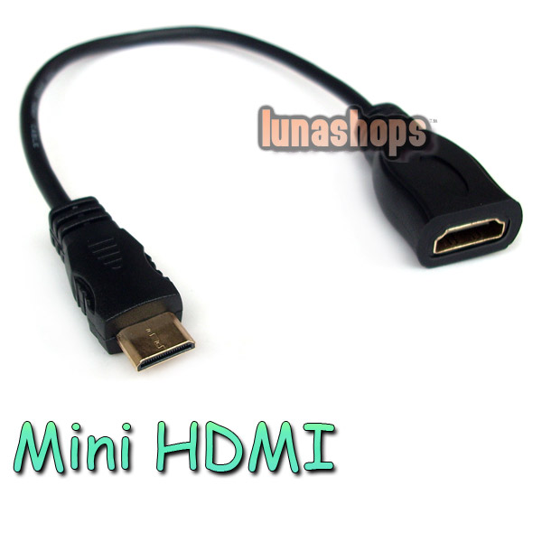 Mini HDMI Male To HDMI Female Adapter Cable For HDTV Camera etc.