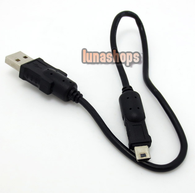 With Dual Magnet Ring 32cm USB A Male to Mini B 5pin Male USB 2.0 Cable Adapter