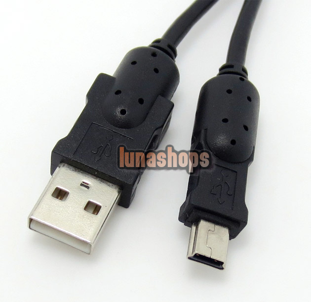 With Dual Magnet Ring 32cm USB A Male to Mini B 5pin Male USB 2.0 Cable Adapter