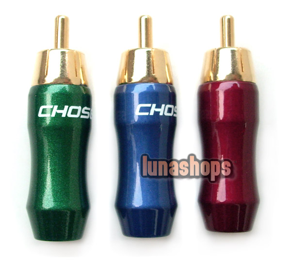 1PCS 24K Gold-Plated RCA Male Choseal Plugs Adapter VF-454d