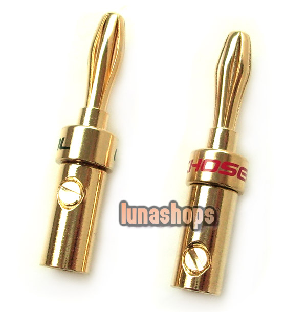 2 pcs Choseal Banana Plug Connector Gold Plated Speaker ch-553
