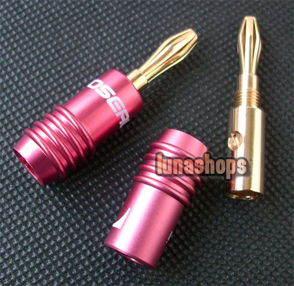 24K Gold Plated Banana Male Plug Adapter Red Choseal