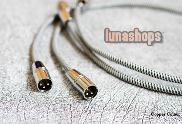 1m Copper Colour CC Whisper II XLR Audio Cable 1.6 Square Alloy + TEFLON