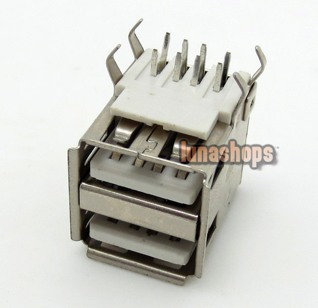 1pcs Dual USB 2.0 Female 90 degree Soldering Adapter For Diy Custom LGZ-A13