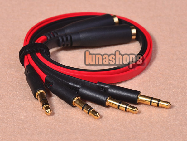 LvYuna 3.5mm 4 Poles Female to 2 Male Adapter for Iphohe Skype handfree headset