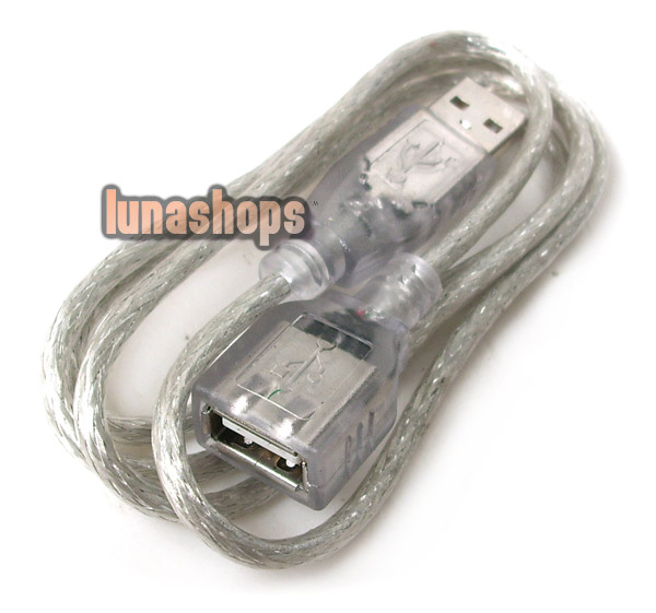 0.9M transparent USB 2.0 Male TO Female  Extension Adapter Cable 