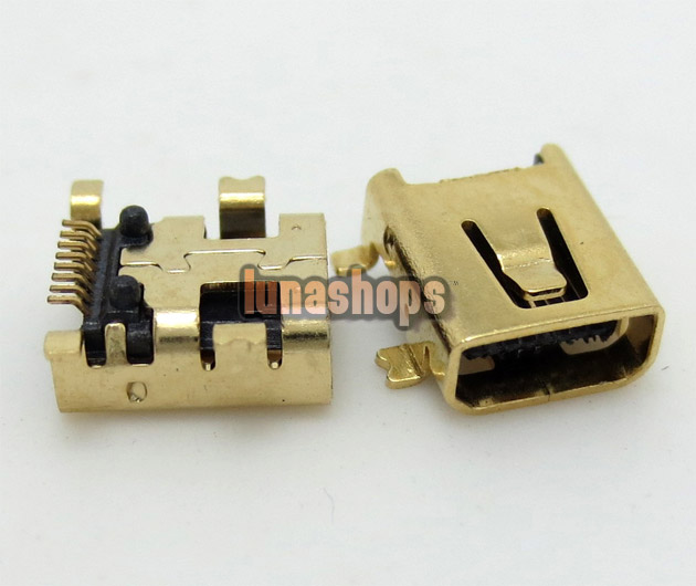 U020 Repair Parts Mini USB Data charger port Adapter For Camera Gold 8pins