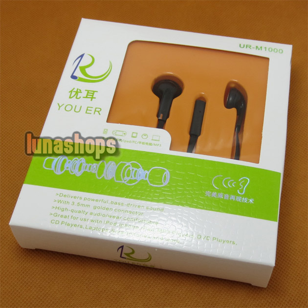 You Er UR UR-M1000 In-ear Stereo Earphone Headset With Mic For Iphone Ipad 