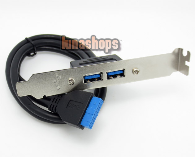 2 Ports USB 3.0 Female Screw to Motherboard 20 pin cable With PCI Bracket Card