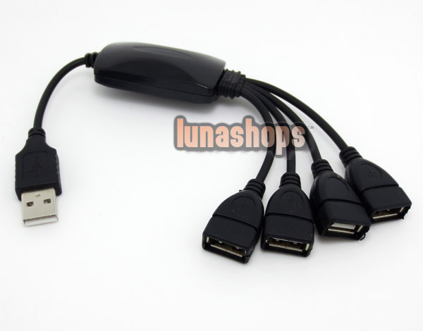 True High-Speed USB 2.0 4-Port Hub Splitter Cable Adapter for Laptop PC