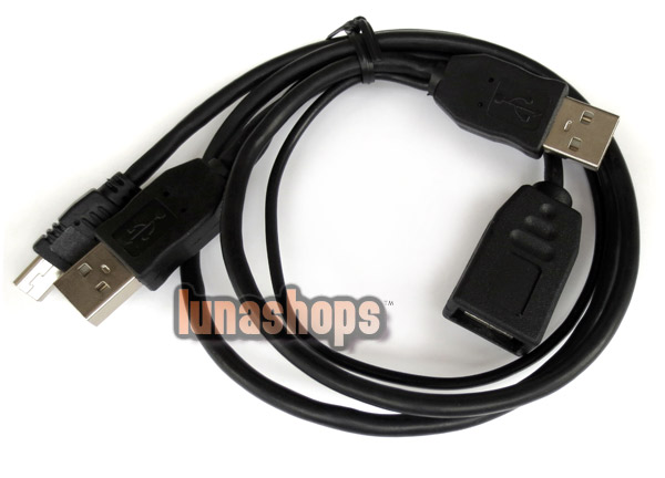 USB Male To Female + Mini usb port+ Power supply Cable All in one
