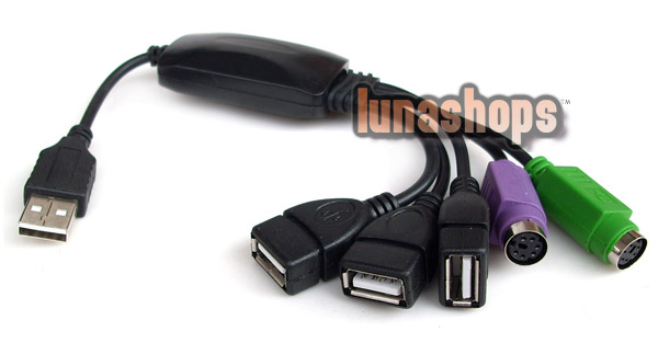USB Male To PS/2 Female Extension Cable Adapter For Keyboard Mouse
