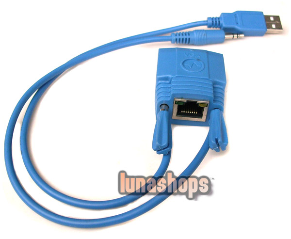VGA Male to RJ45 Female + 3.5mm + USB Cable Adapter Convertor