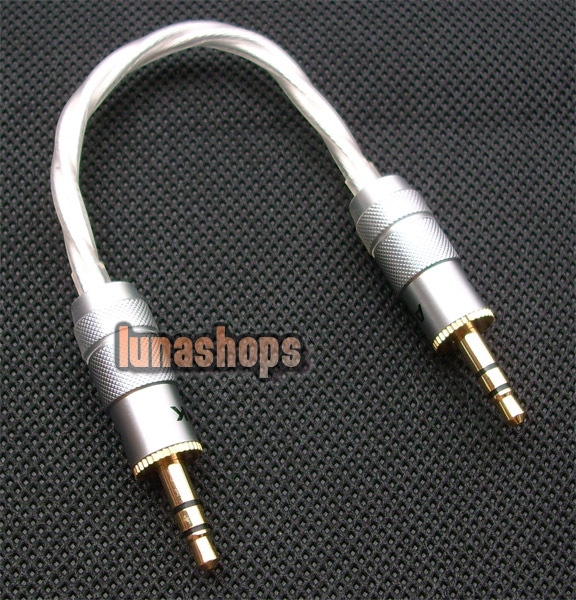 Hifi Straight 3.5mm DIY Male To Male Audio Silver Cable Adapter For Amplifier Decoder DAC