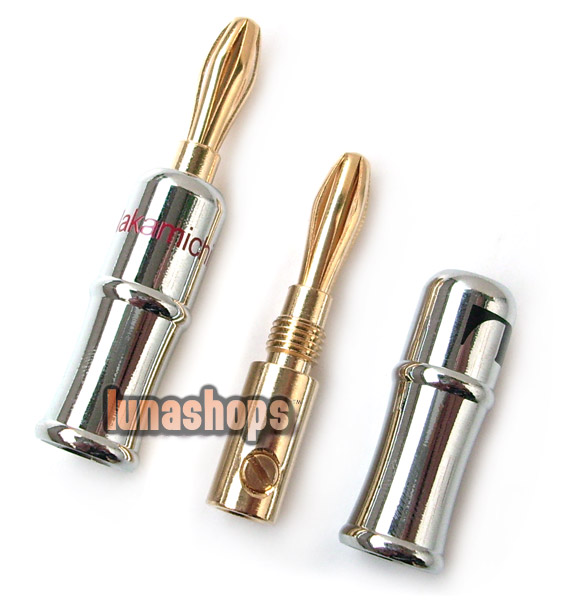 2 Pieces, Nakamichi Banana Plug Connector Gold Plated Speaker QD-444